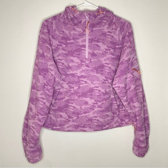 Outdoor Voices PrimoFleece 1/4 Zip Hoodie in Purple Camo Size M - Picture 4 of 7
